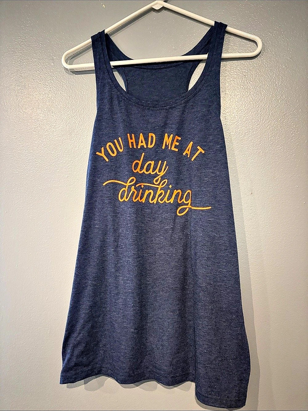 Graphic Racerback Tank Top in Blue Like New